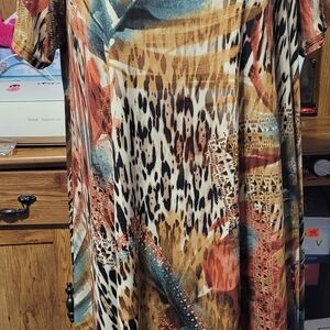 Multicolor Animal Print Midi Dress